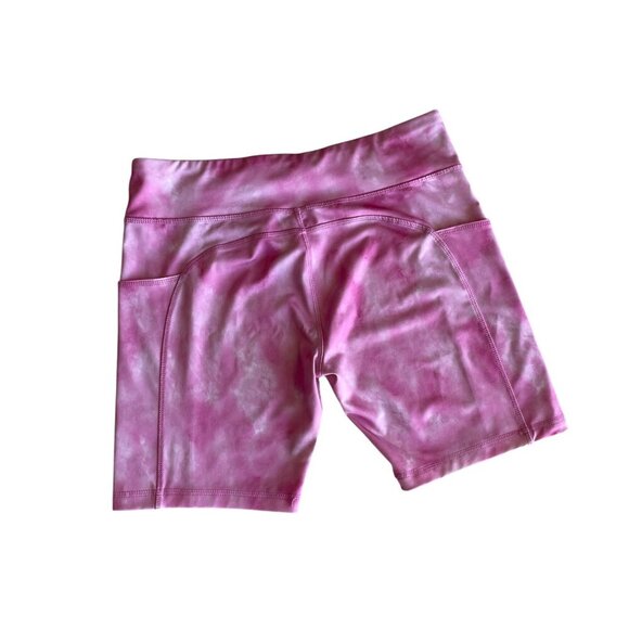 Athletic Works Girl's Spandex Shorts With Pockets Pink Tie Dye , Size XL - Picture 3 of 5